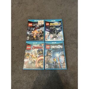 Bundle Of Four Wii U Lego‎ Games W/Manuals Batman Hobbit Dimensions Avengers